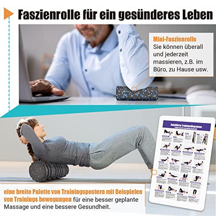 Alopini  Faszienrolle Set mit 3D-Texturmassage, Mini Faszienrolle, Faszienball und Duoball, Faszien Set zum 