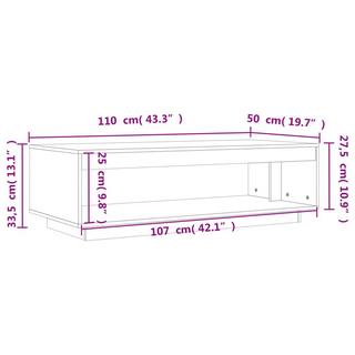 VidaXL Table basse bois de pin  