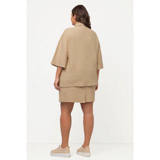 Ulla Popken Kimono en Molleton Structure 3D Col Manches 3/4  