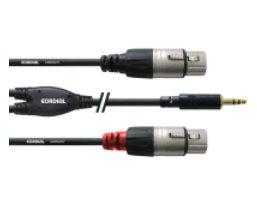 Cordial  Cordial CFY 3 WFF Audio-Kabel 3 m 2 x XLR (3-pin) 3.5mm Schwarz 