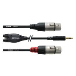 Cordial  Cordial CFY 3 WFF Audio-Kabel 3 m 2 x XLR (3-pin) 3.5mm Schwarz 