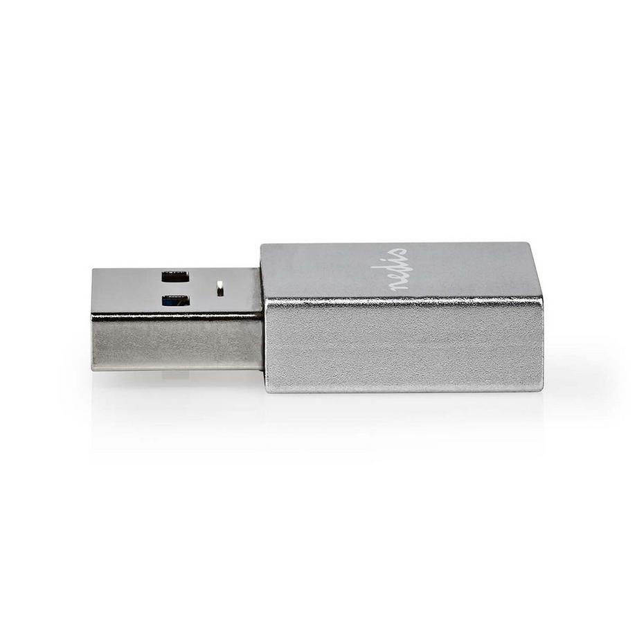 Nedis  Adattatore USB-A | USB 3.2 Gen 1 | USB-A maschio | USB-C™ femmina | 5 Gbps | Rotondo | Nichelato | Nero | Scatola 