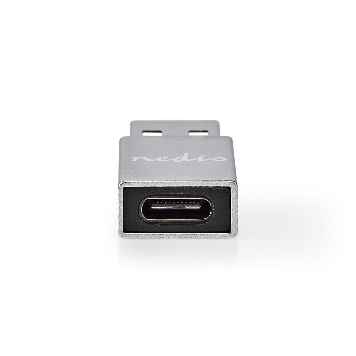 Nedis  Adattatore USB-A | USB 3.2 Gen 1 | USB-A maschio | USB-C™ femmina | 5 Gbps | Rotondo | Nichelato | Nero | Scatola 