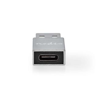 Nedis  USB-A Adapter | USB 3.2 Gen 1 | USB-A Stecker | USB-C™ Buchse | 5 Gbps | Rund | Vernickelt | Schwarz | Box 