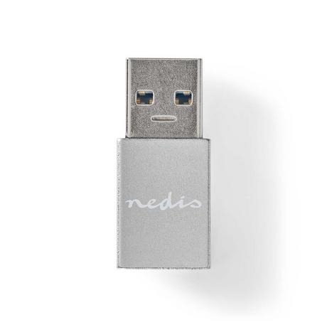 Nedis  Adattatore USB-A | USB 3.2 Gen 1 | USB-A maschio | USB-C™ femmina | 5 Gbps | Rotondo | Nichelato | Nero | Scatola 