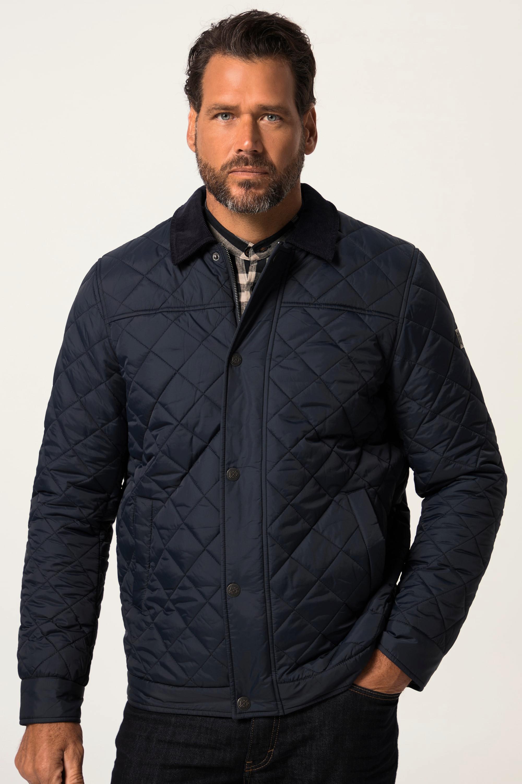 JP1880  Steppjacke, Cordkragen, Zipper 