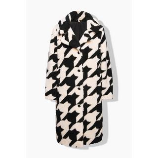 Studio Untold Teddymantel Straight Shape Hahnentritt Reverskragen Langarm  