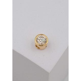 MUAU Schmuck  Solitär Anhänger Zargenfassung Gelbgold 750 Diamant 0.50ct. 7x7mm 