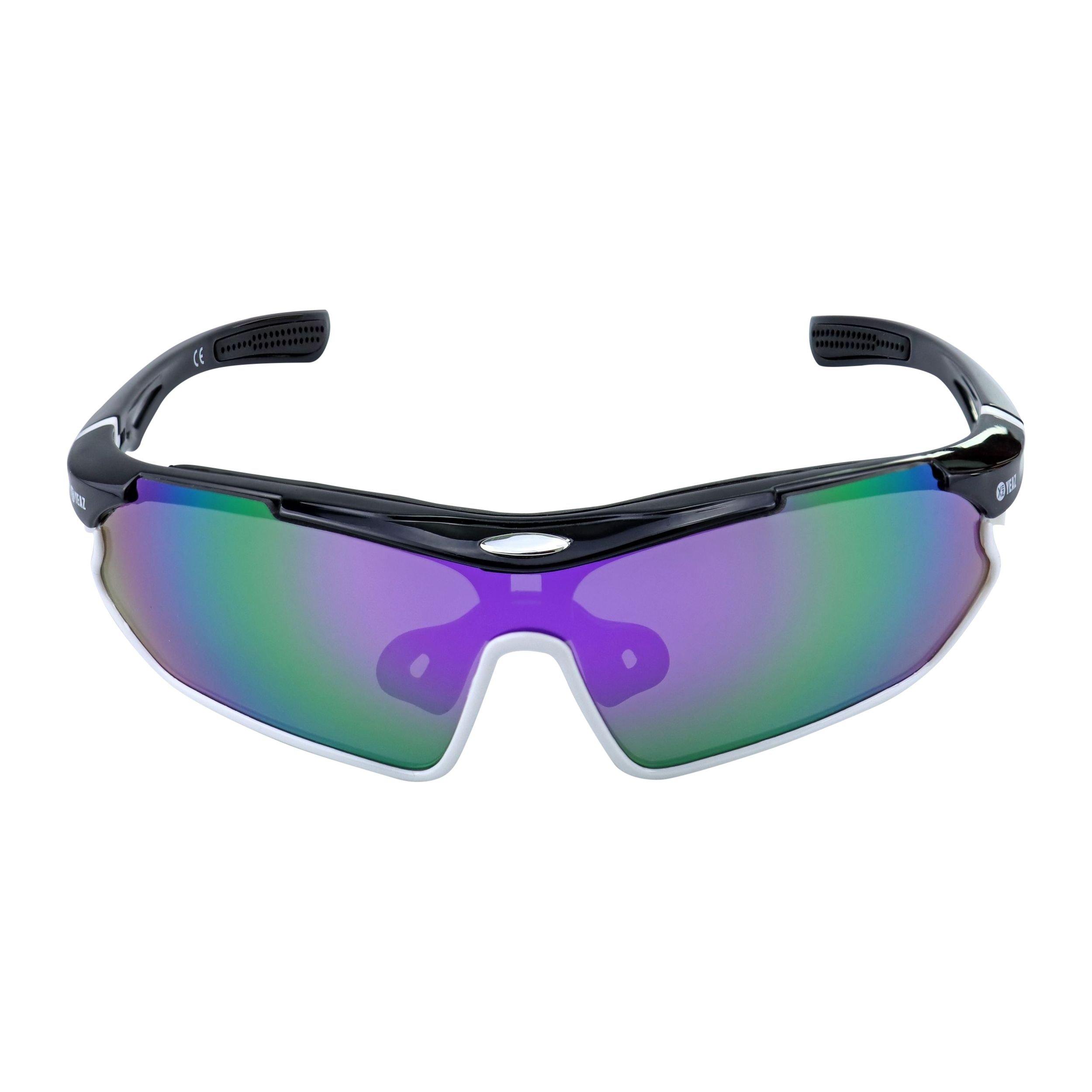 YEAZ  SUNRAY Sport-Sonnenbrille schwarz/weiß/lila 