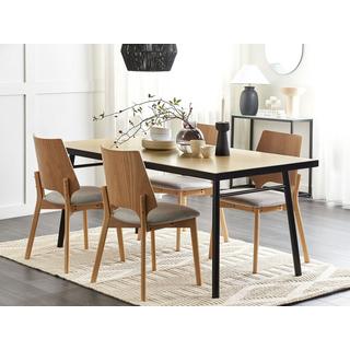 Beliani Table de repas en MDF Traditionnel IVORIE  