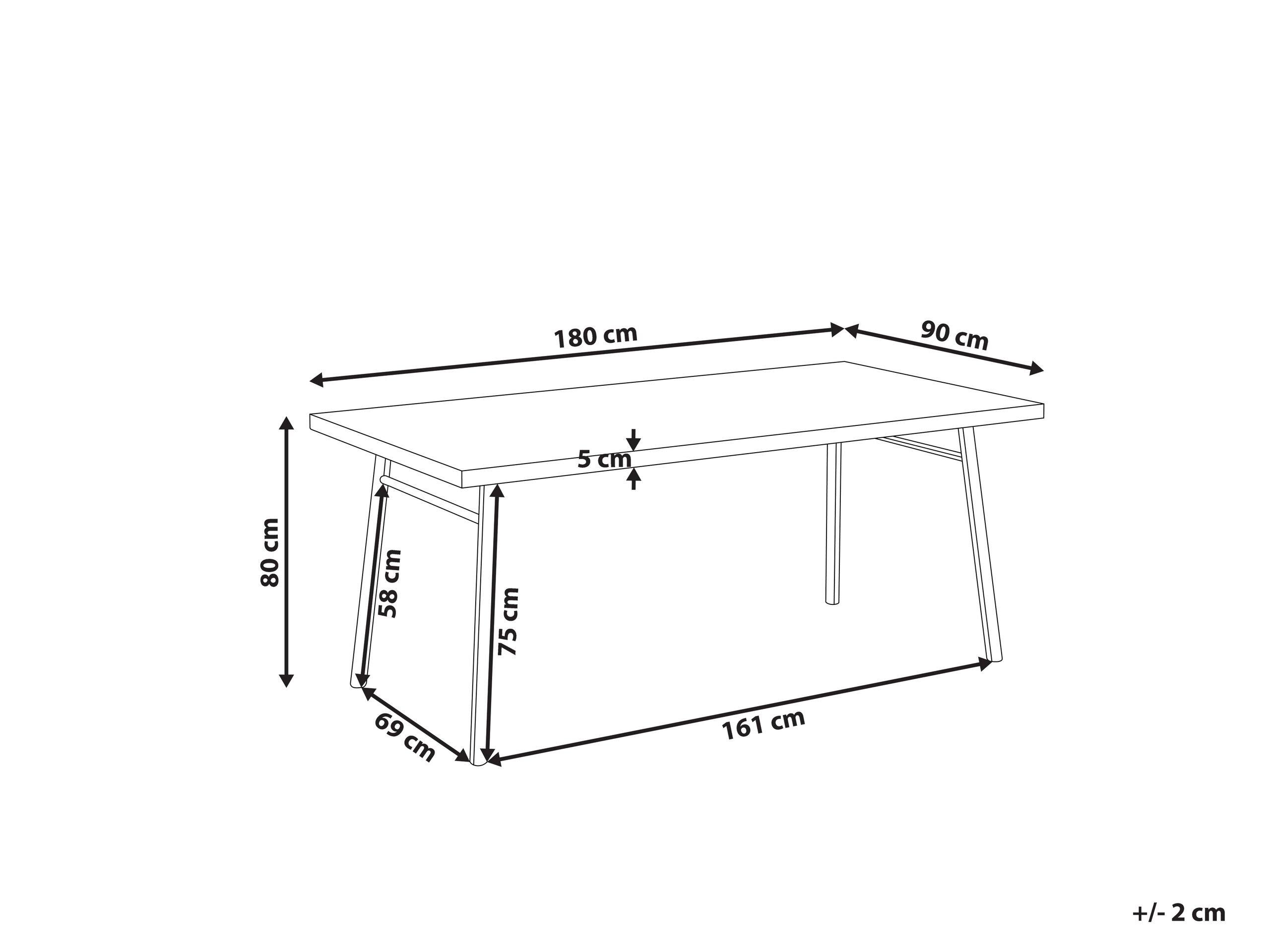 Beliani Table de repas en MDF Traditionnel IVORIE  