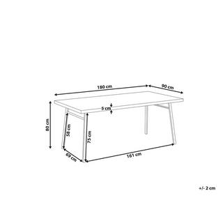 Beliani Table de repas en MDF Traditionnel IVORIE  