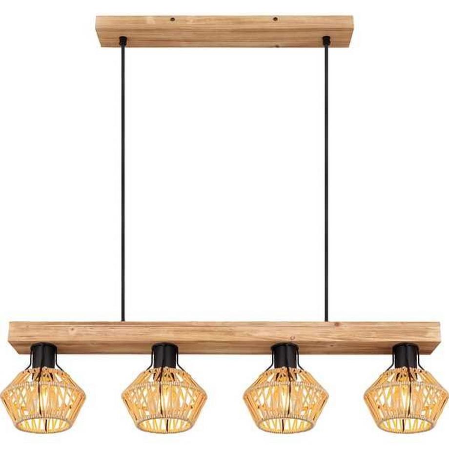 mutoni Lampe à suspension spot métal brun foncé 4xE27  