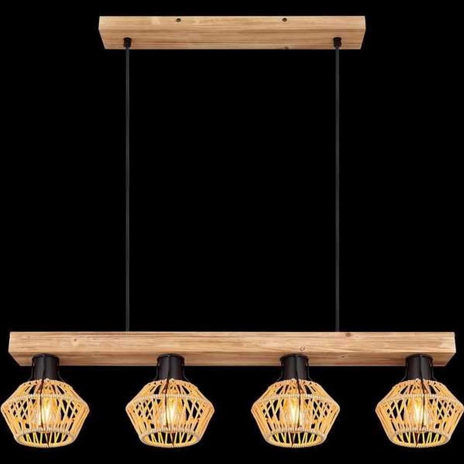 mutoni Lampe à suspension spot métal brun foncé 4xE27  