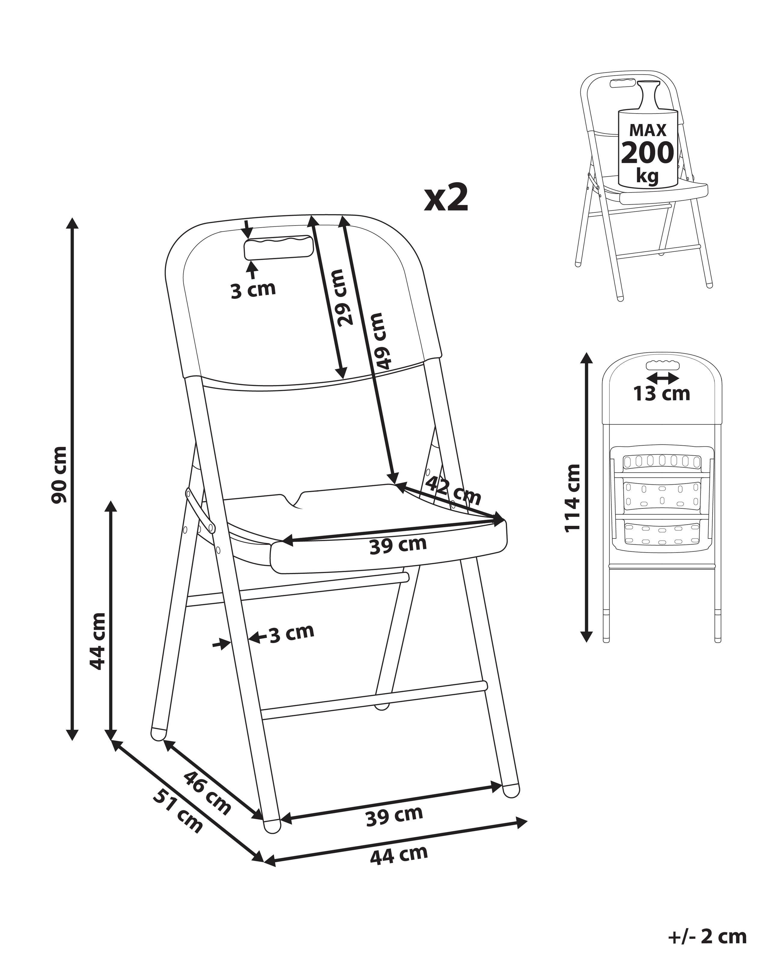 Beliani Lot de 2 chaises de jardin en Matière synthétique Moderne CUGNOLI  