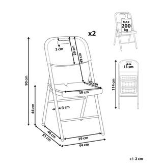 Beliani Lot de 2 chaises de jardin en Matière synthétique Moderne CUGNOLI  