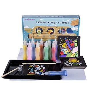 Activity-board  Packs Sand Malerei Karten Kunst Kinder Färbung DIY Papier Craft Kit mit 10 Flaschen Färbung Sand 