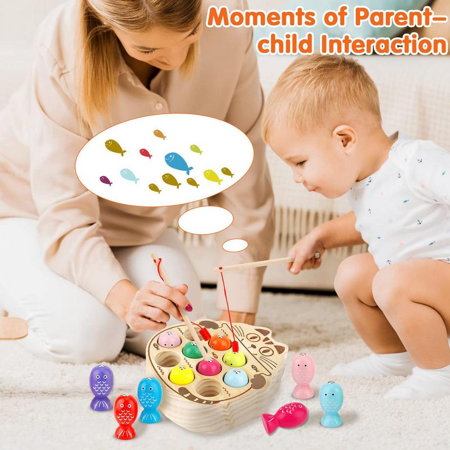 Activity-board  Angelspiel aus Holz, Motorikspielzeug, Holzspielzeug, Fischfangspiel, Magnetspiel 