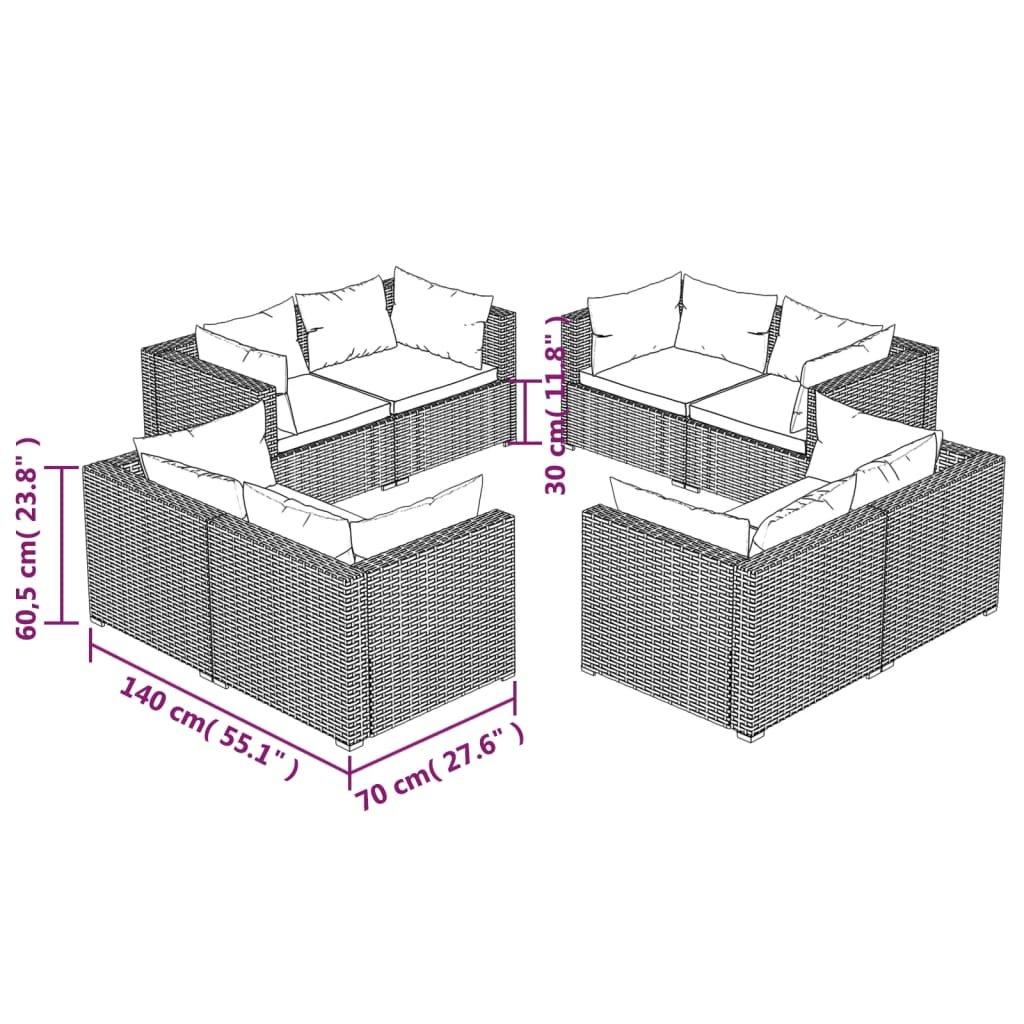 VidaXL set salotto da giardino Polirattan  