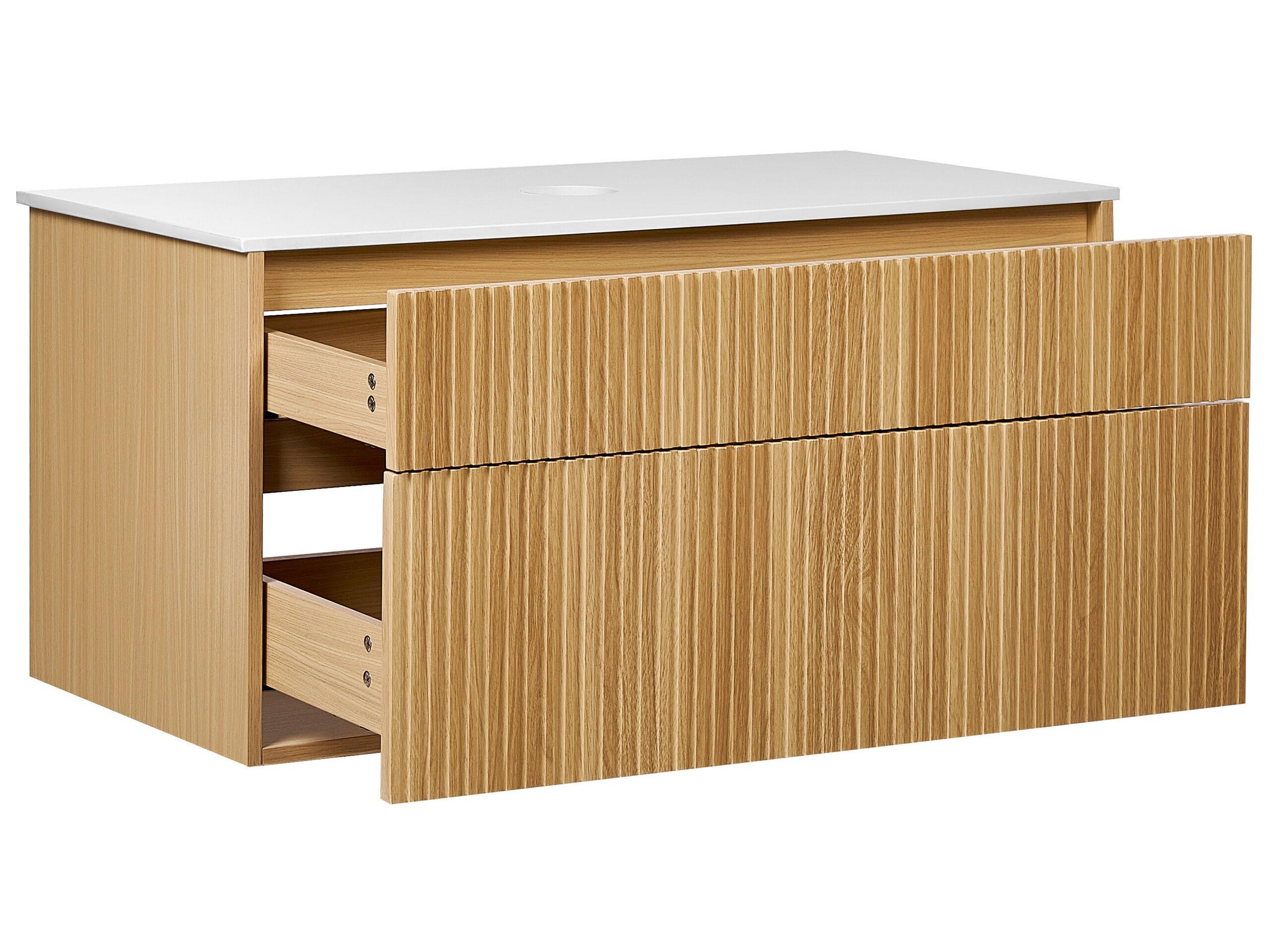 Beliani Wandmontierter Waschtischunterschrank aus MDF-Platte Boho BEXTI  