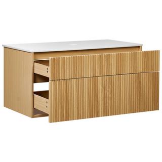 Beliani Wandmontierter Waschtischunterschrank aus MDF-Platte Boho BEXTI  