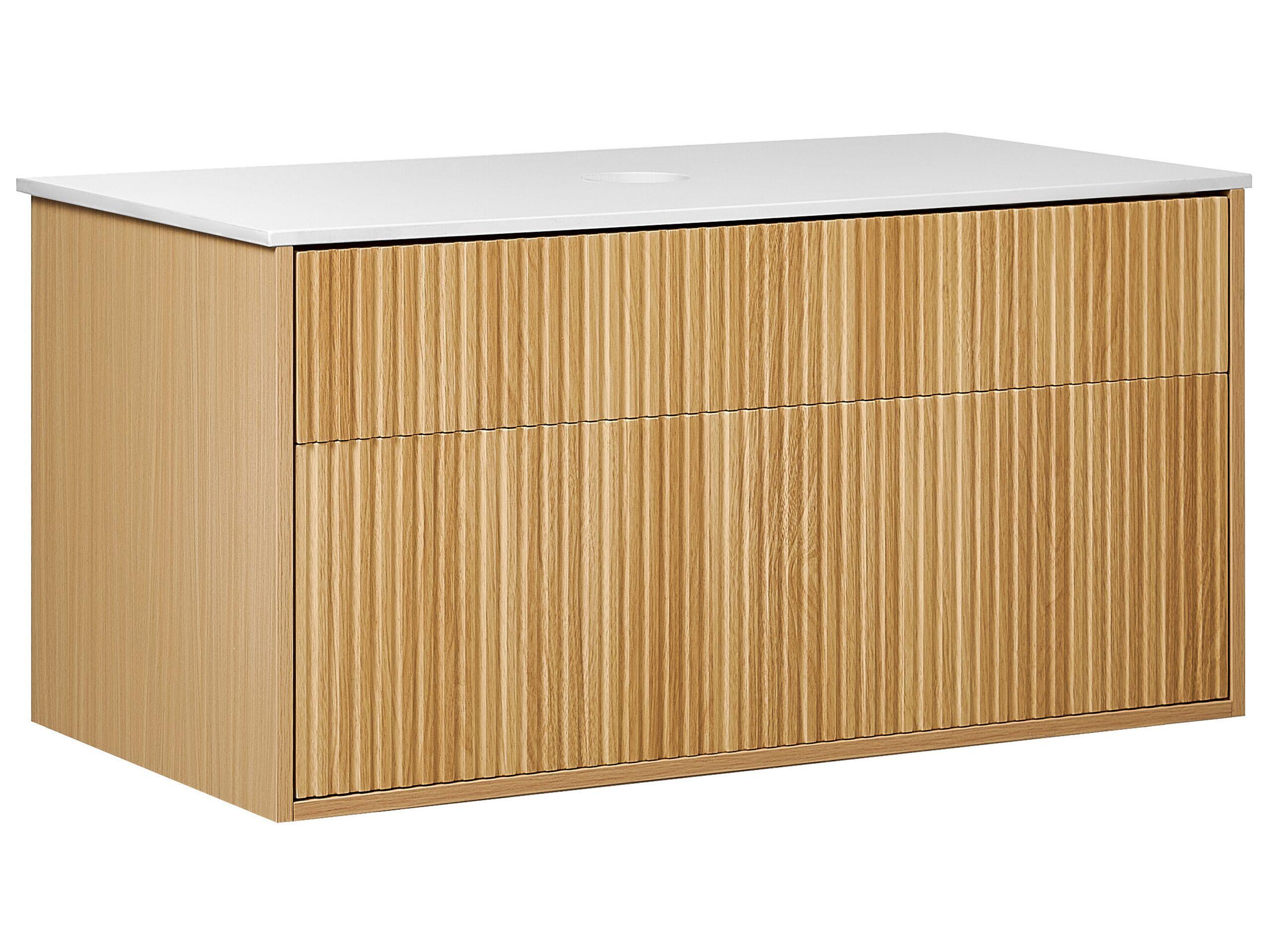 Beliani Wandmontierter Waschtischunterschrank aus MDF-Platte Boho BEXTI  