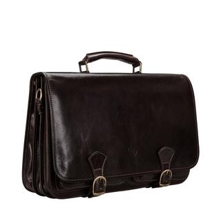 Maxwell Scott  Jesolo3 - Leder Satchel mit 3 Innenfächern 