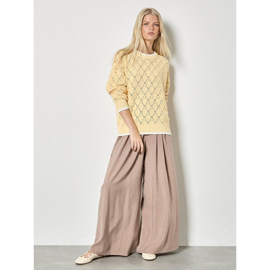 APRICOT Maglione in maglia pointelle con orlo a punto coperta  