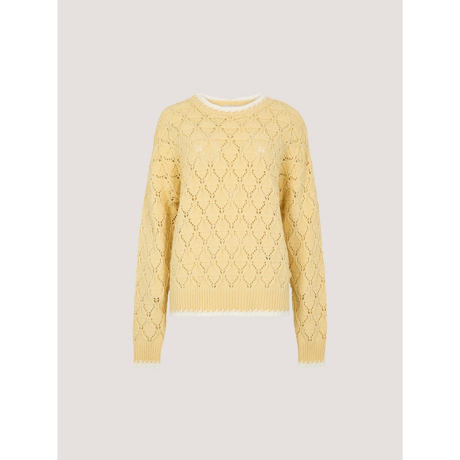 APRICOT Maglione in maglia pointelle con orlo a punto coperta  
