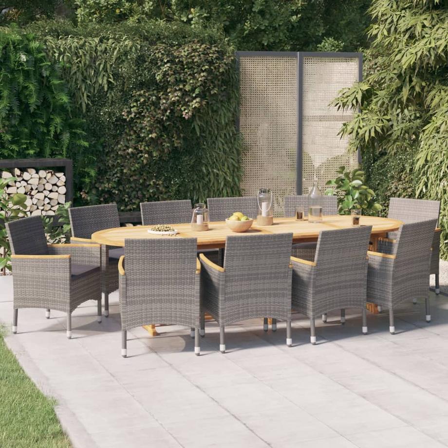 VidaXL Ensemble de salle à manger de jardin rotin synthétique  