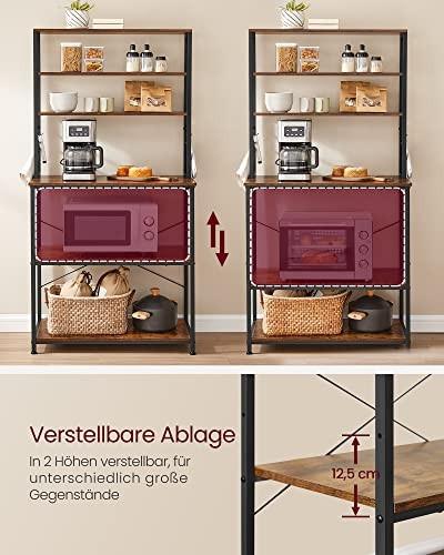 Pricenet 6-stufiges Küchenregal mit verstellbaren Einlegeböden und S-Haken  