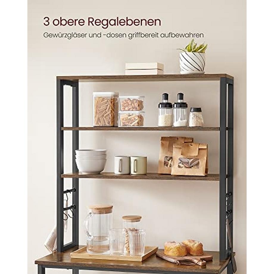 Pricenet Scaffale da cucina a 6 livelli con ripiani regolabili e ganci a S  