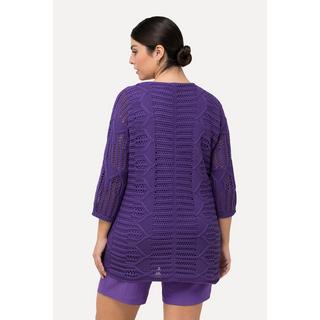 Ulla Popken  Pullover, Grobstrick, V-Ausschnitt, 3/-Arm 