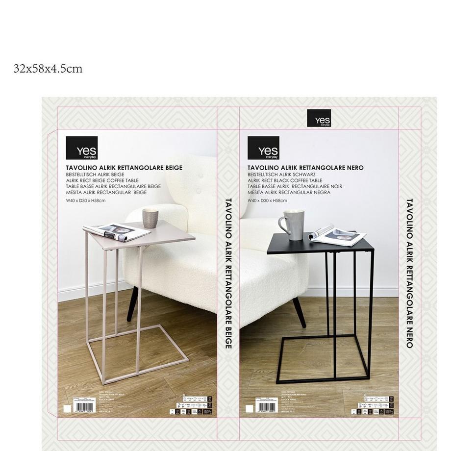 mutoni Table d&#039;appoint Alrik noir 40x30  