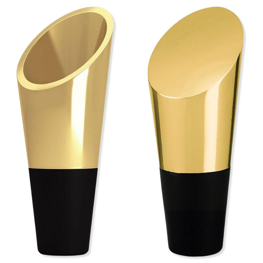 Bec verseur & stop-vin Set de 2 pièces or