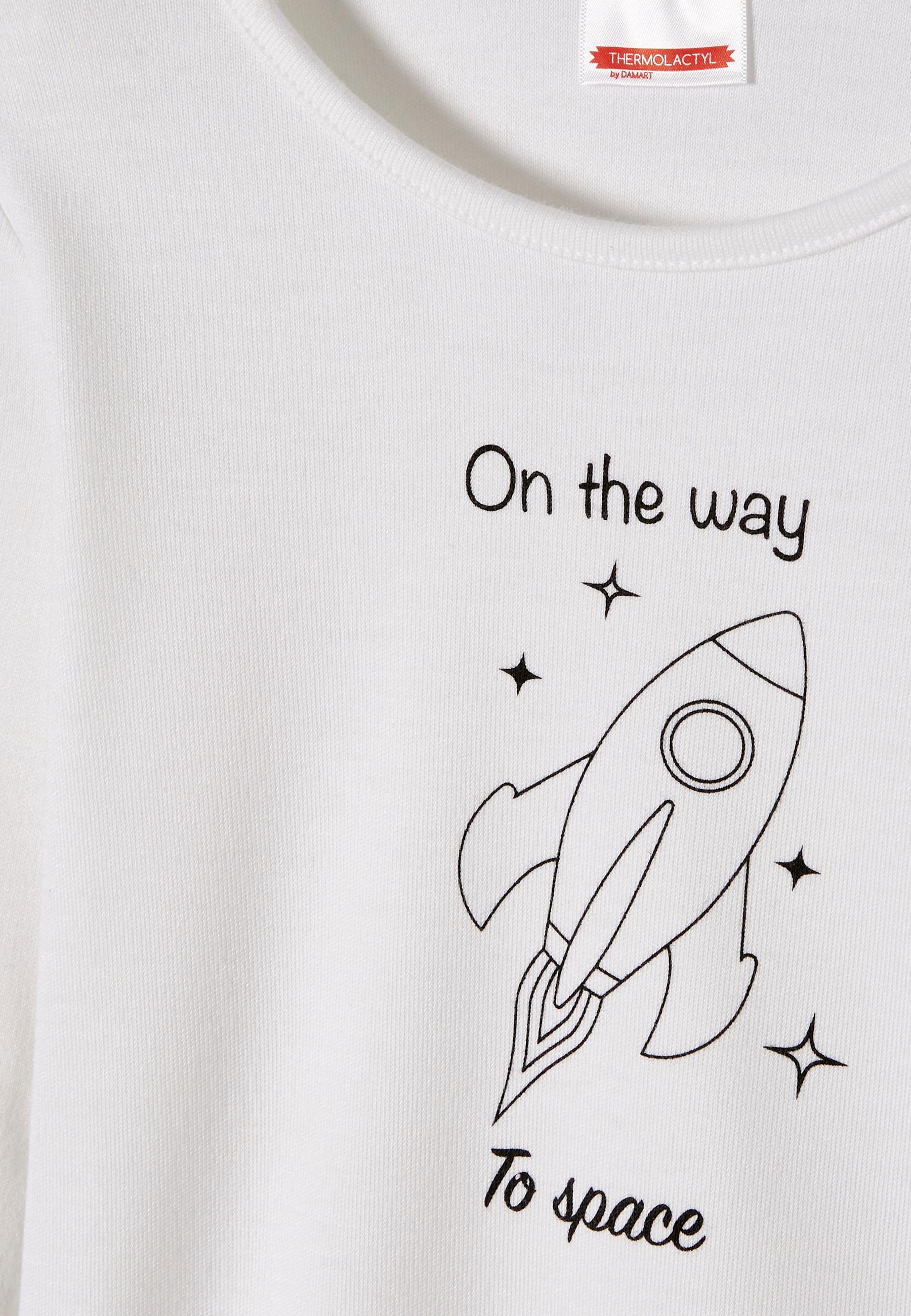 Damart  Tee-shirt garçon On the way to space (en route vers l'espace). 