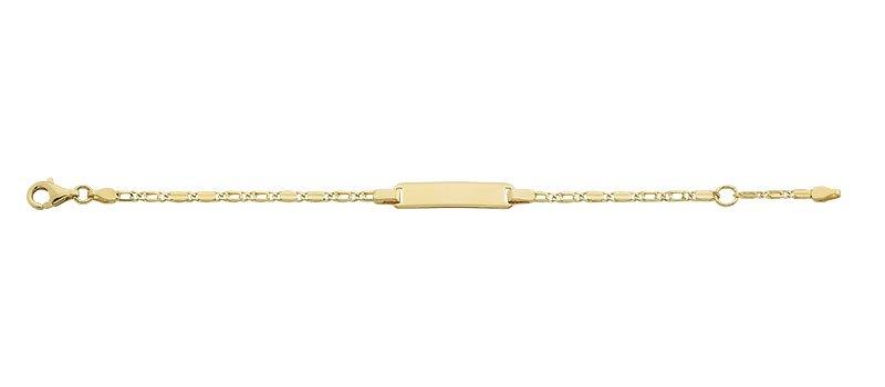 MUAU Schmuck  ID-Bracelet Fantasie Gelbgold 585, 2mm, 14cm 