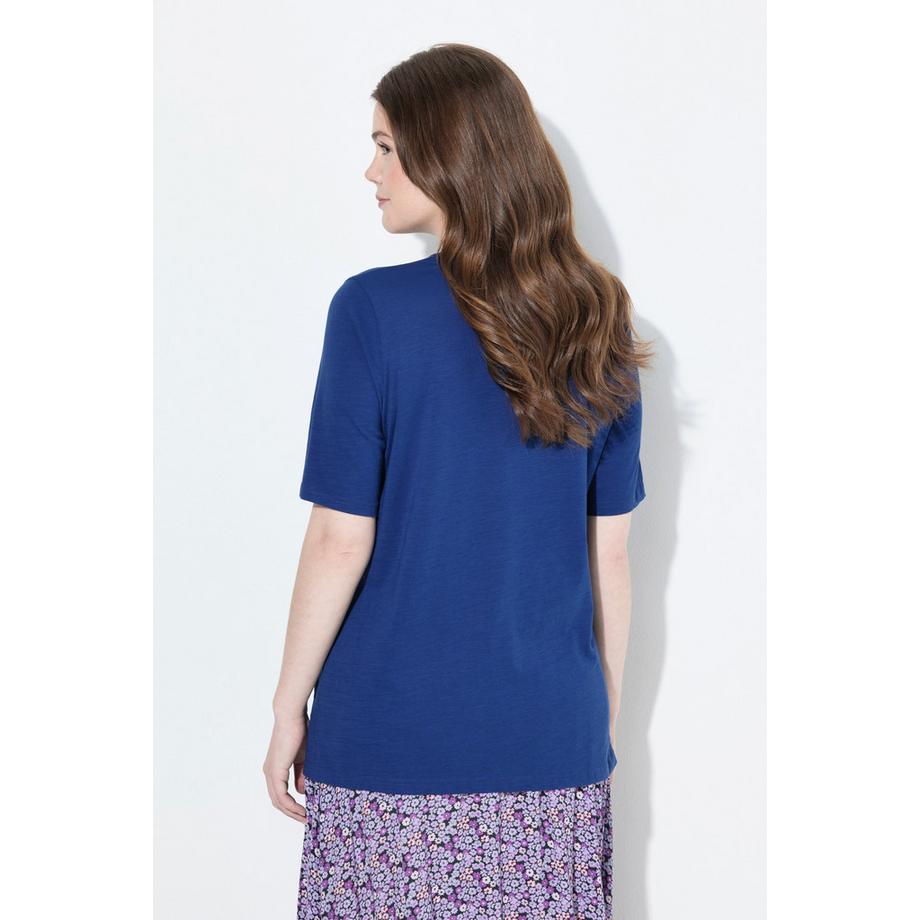 Ulla Popken T-Shirt Classic Imprimé Bottes de Cowboy Col Rond Manches Courtes  