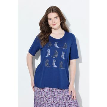 T-shirt motif bottes de cowboy, décolleté en V et manches courtes, coupe Classic Fit