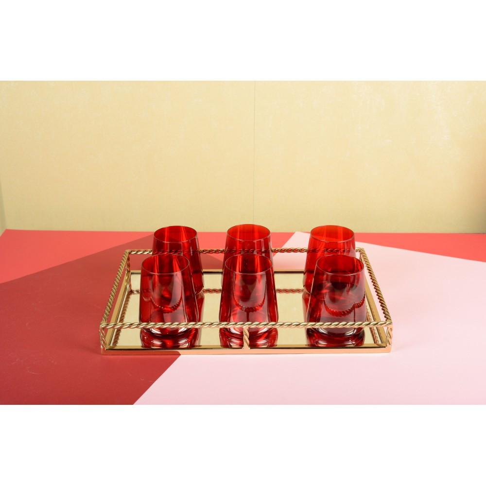 Aulica  VERRES A EAU ROUGE - LOT DE 6 