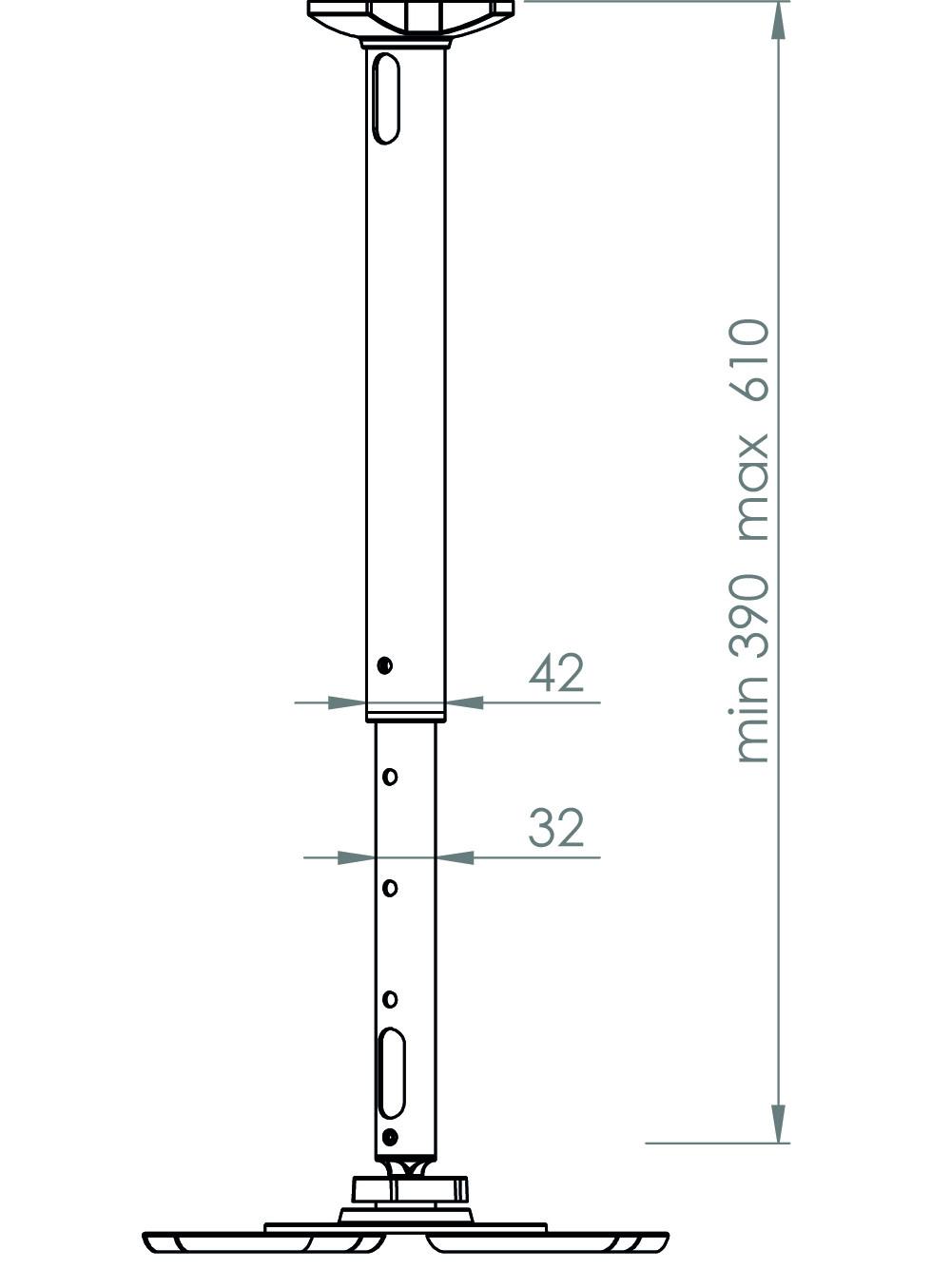 VCM  Universal Beamer Projektor Deckenhalterung DHP8 