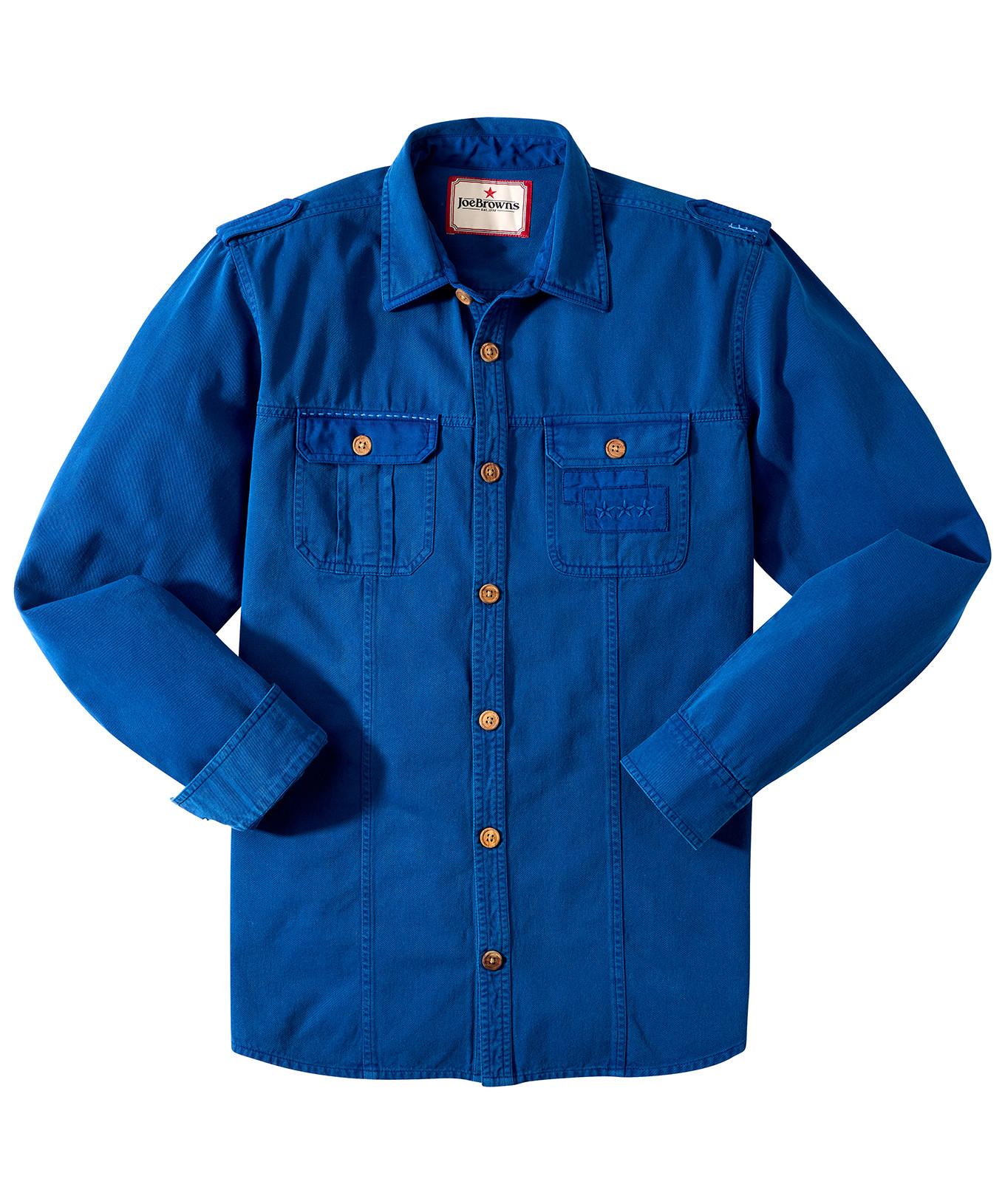 Joe Browns Blaues Hemd mit Stickdetails  