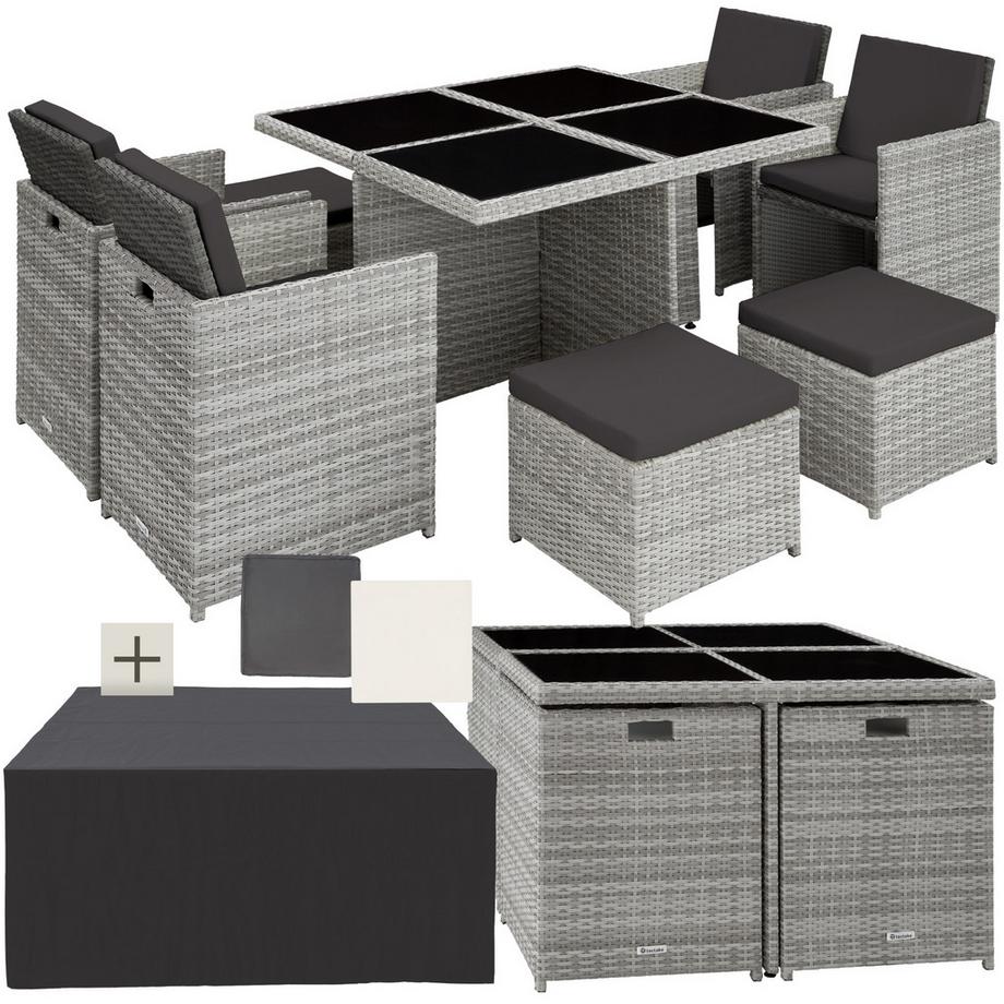 Tectake Salon de jardin MANHATTAN avec cadre en aluminium  