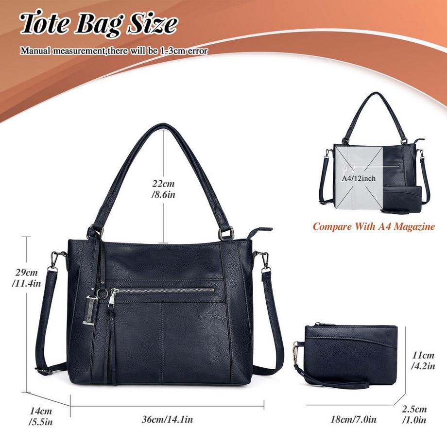Only-bags.store 2-teiliges Handtaschen Set mit Umhängetasche und Geldbörse  