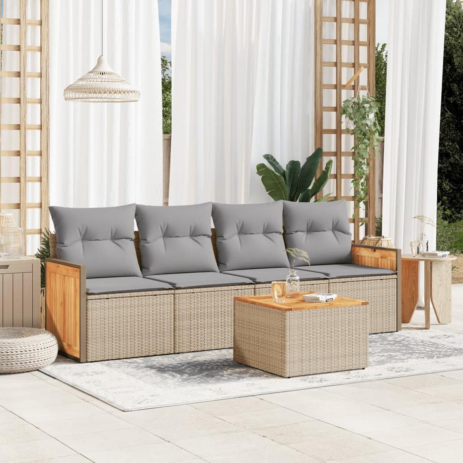 VidaXL set divano da giardino Polirattan  