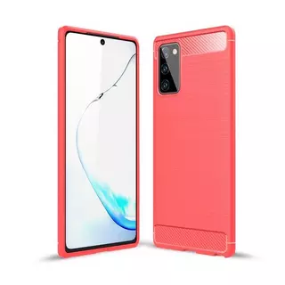 Cover-Discount  Galaxy Note 20  - Boîtier Métal aspect carbone Rouge