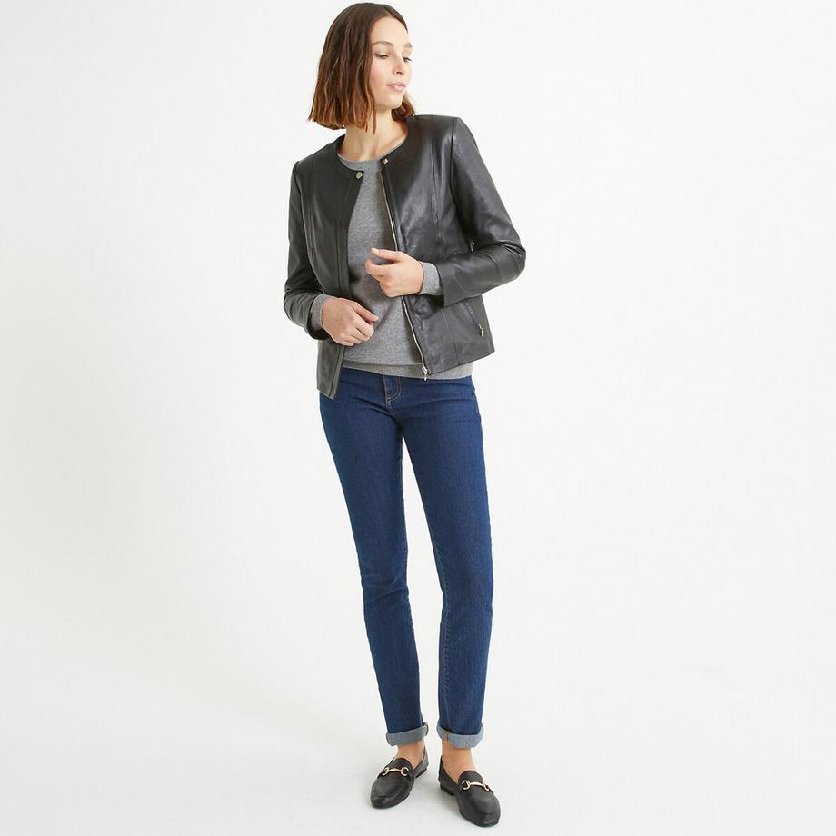 La Redoute Collections Blouson court en cuir de mouton  