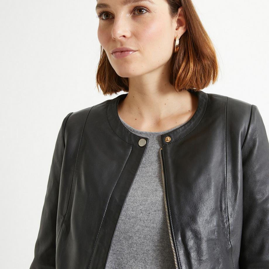 La Redoute Collections Blouson court en cuir de mouton  
