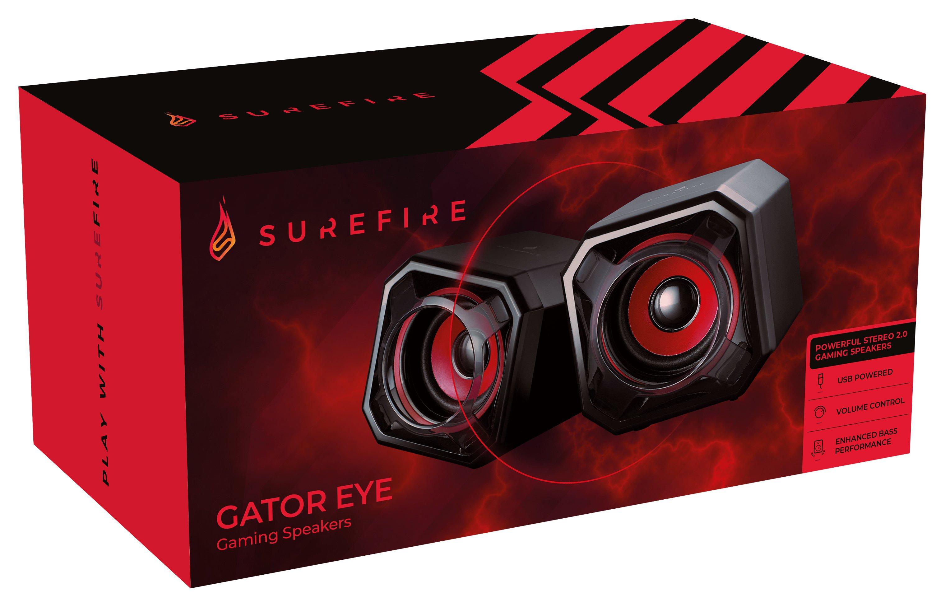 Surefire Gaming  Gator Eye haut-parleur Noir, Rouge Avec fil 2,5 W 