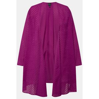 Ulla Popken Indoorjacke 3D Zackenmuster A-Linie V-Ausschnitt  